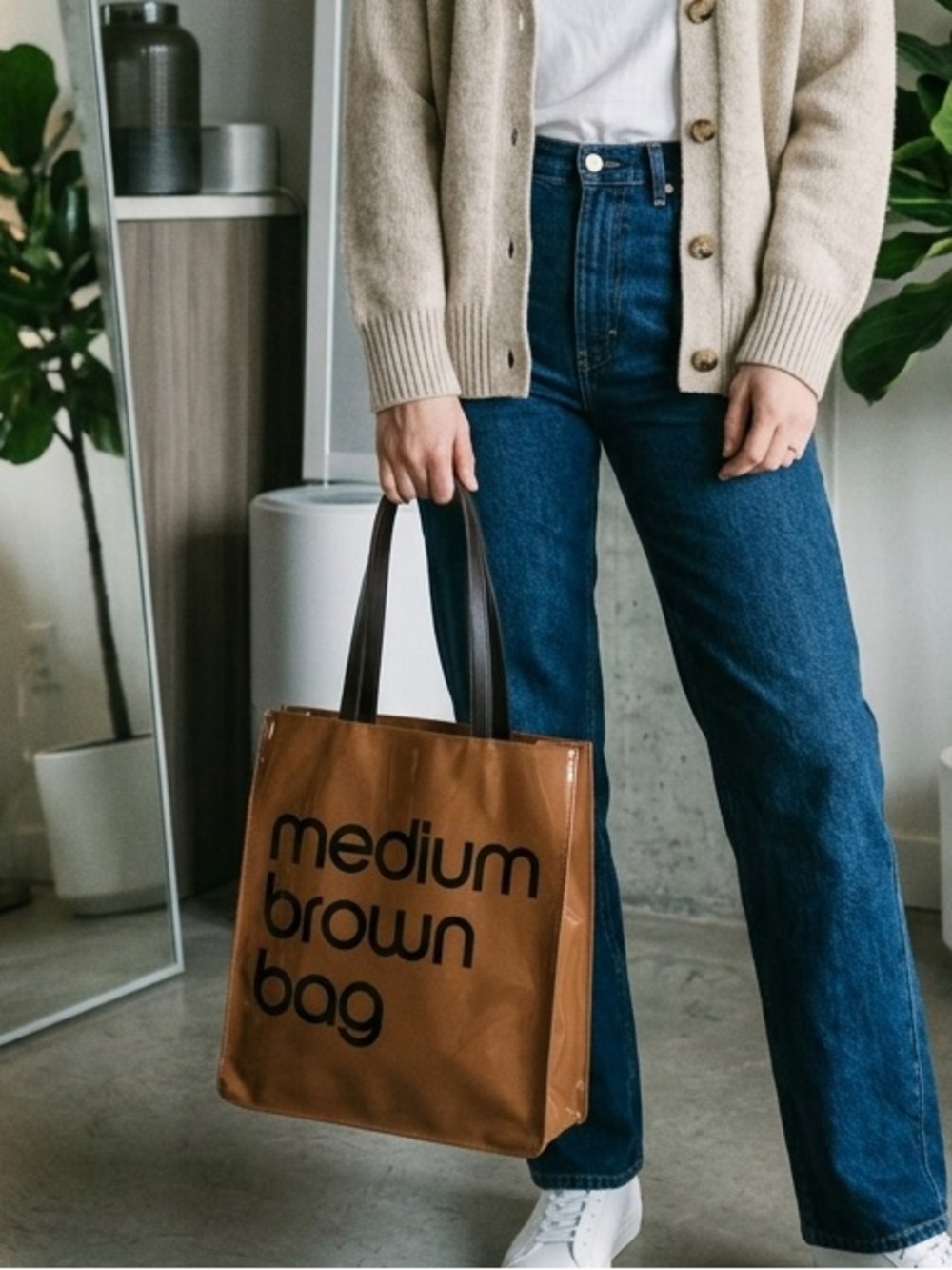 Bloomingdale’s Medium Brown Bag PVC 14x12 Bloomingdale’s Tote Bag